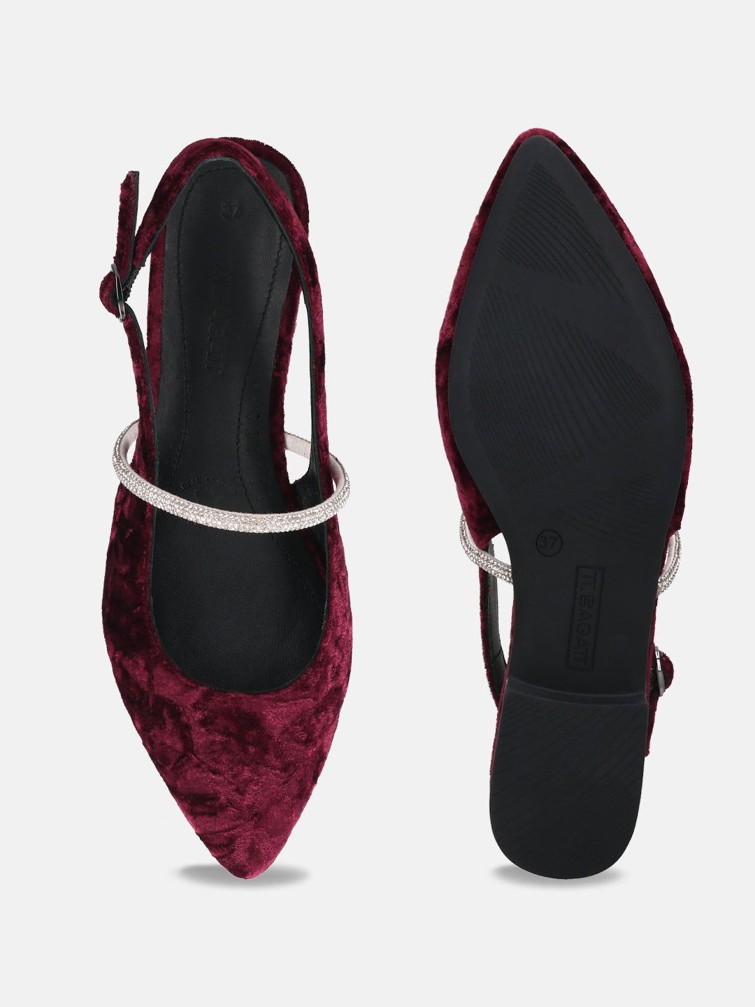TT.BAGATT Bruna Dark Red Slingback Slip-ons