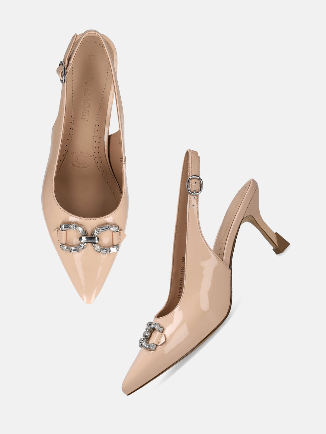 TT.BAGATT Ahu Beige Premium Leather Slingback Stelitoes Heels