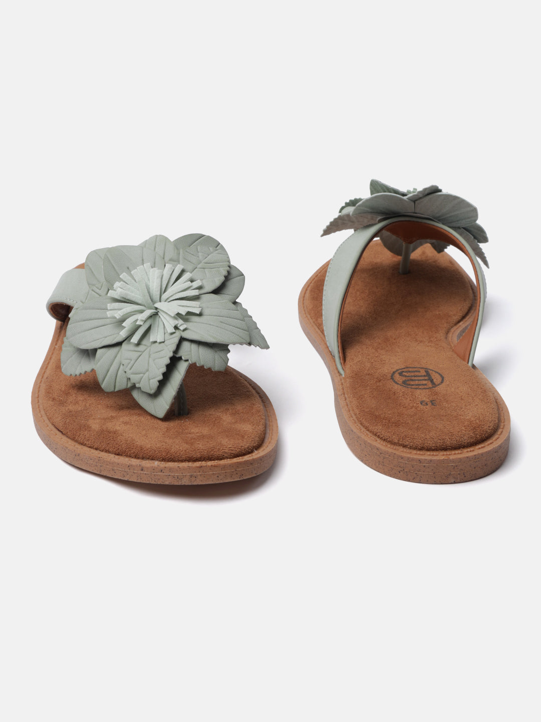 BAGATT Goldy Light Green Thongs Flat sandals