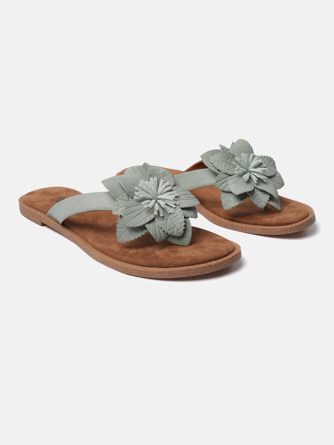 BAGATT Goldy Light Green Thongs Flat sandals