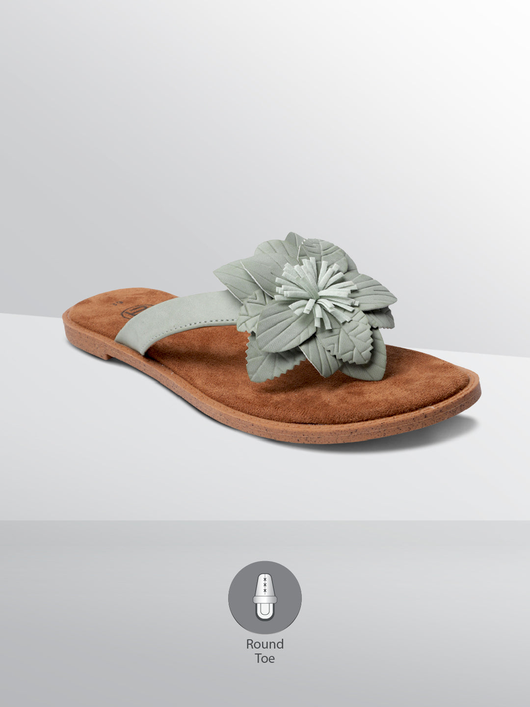 BAGATT Goldy Light Green Thongs Flat sandals