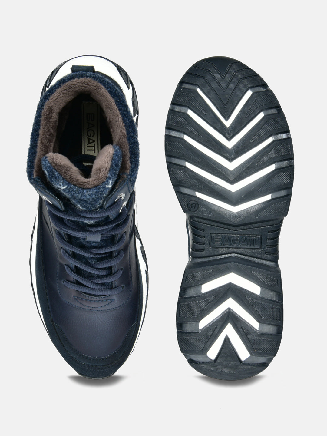 BAGATT Chi TEX Dark Blue High Top Sneakers