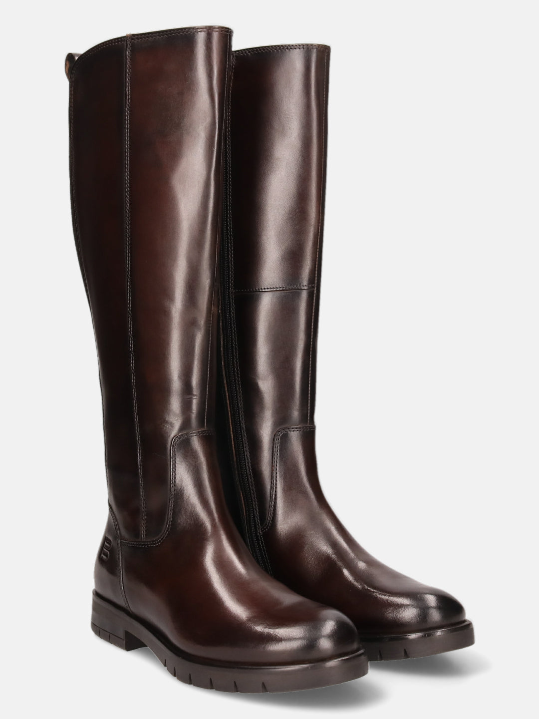 Womens Boots Cleated Sole Knee High Boots BAGATT Imola Dark Brown
