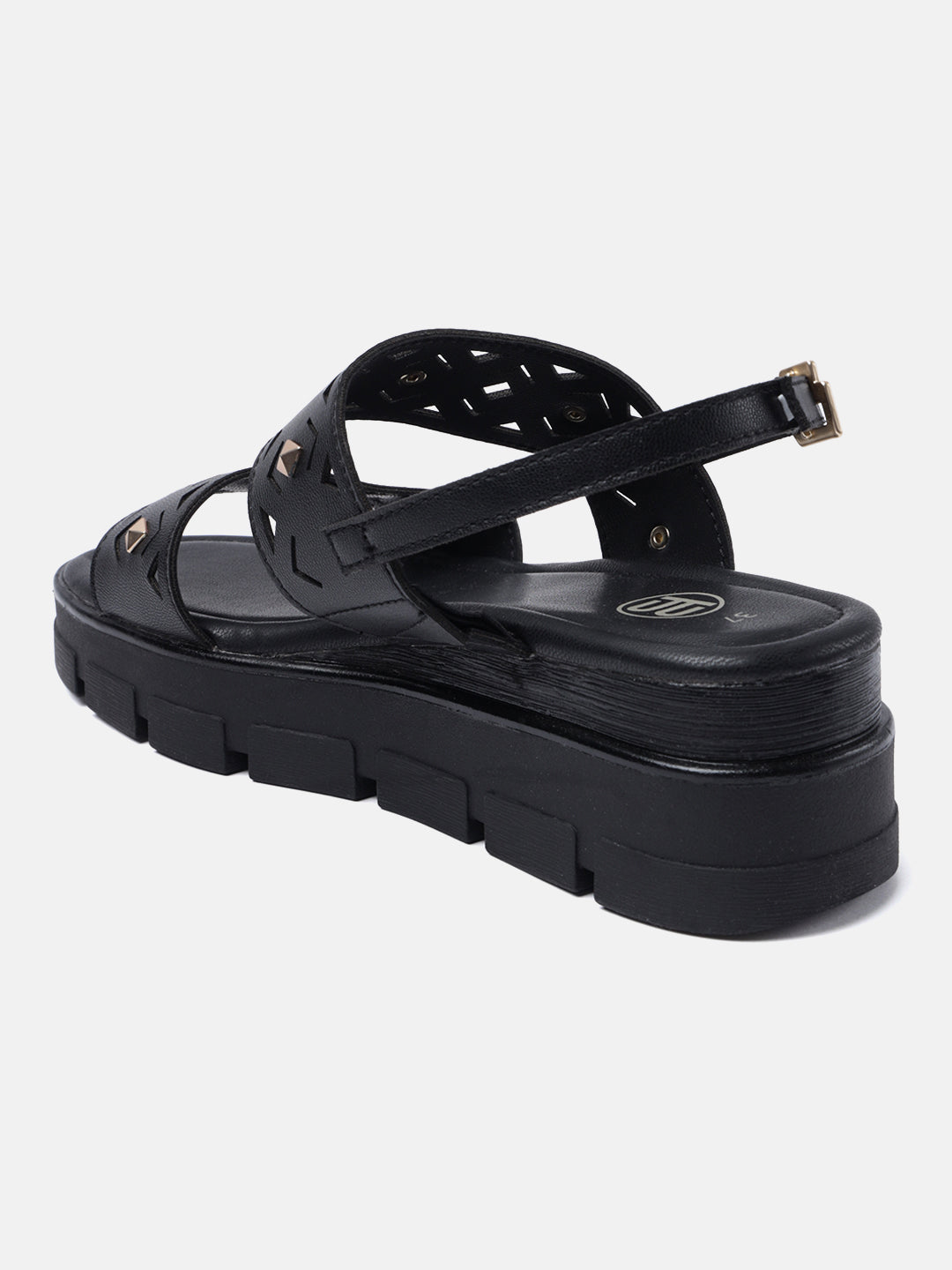 BAGATT Black Back Strap Sandals