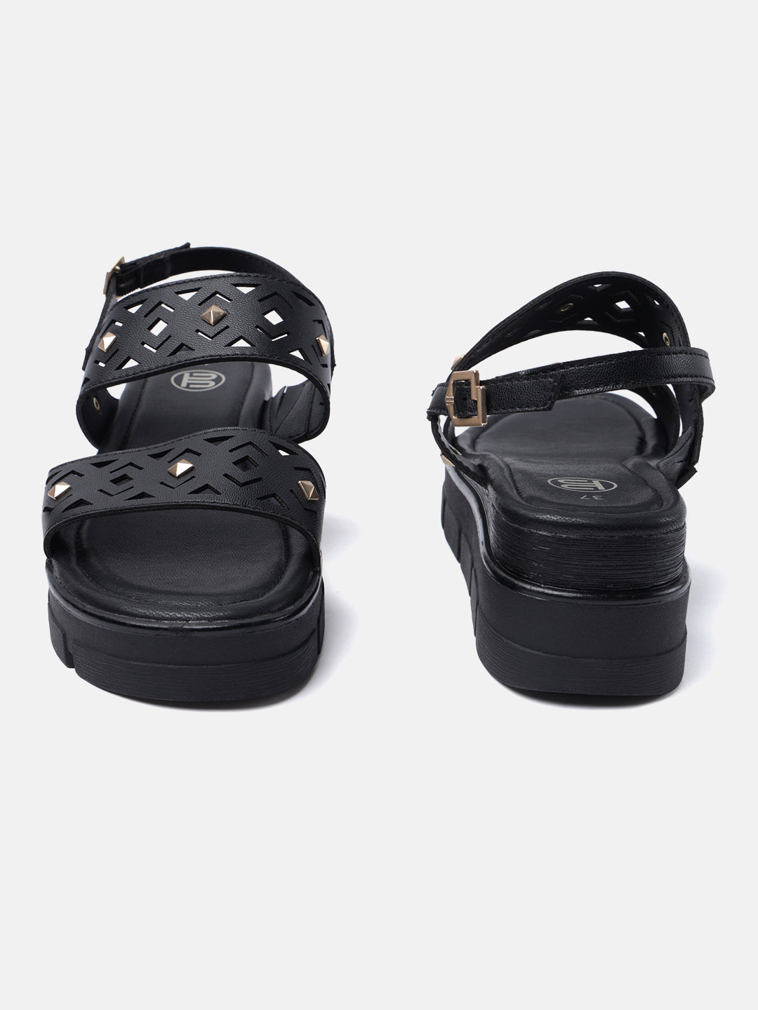 BAGATT Black Back Strap Sandals