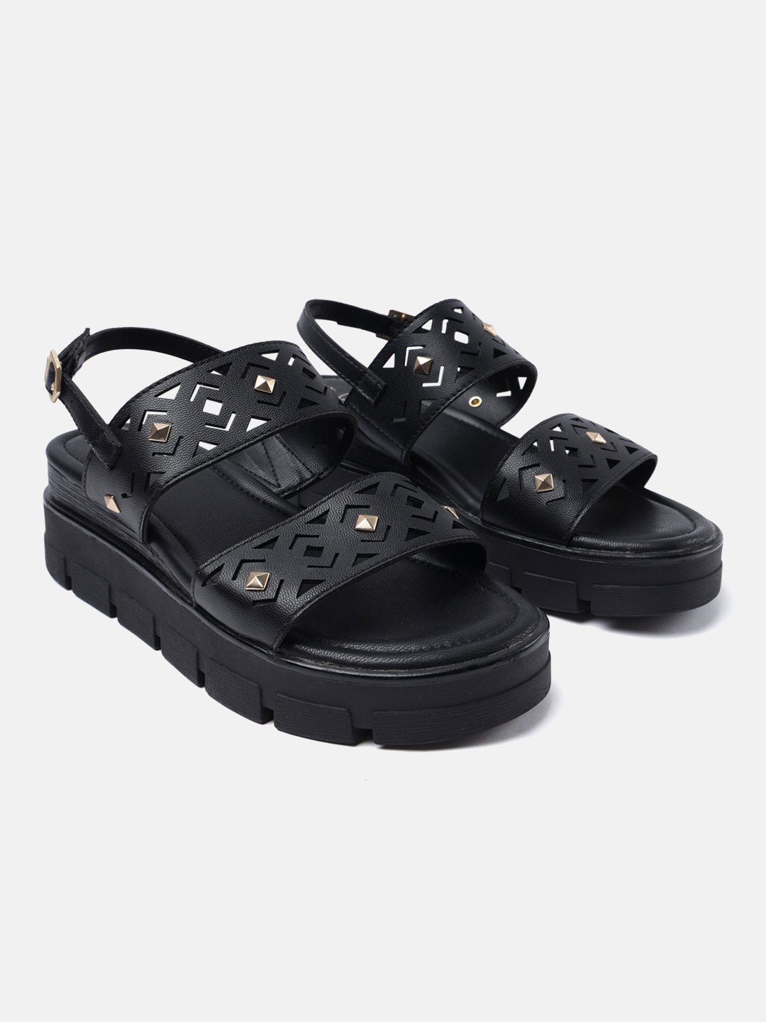 BAGATT Black Back Strap Sandals