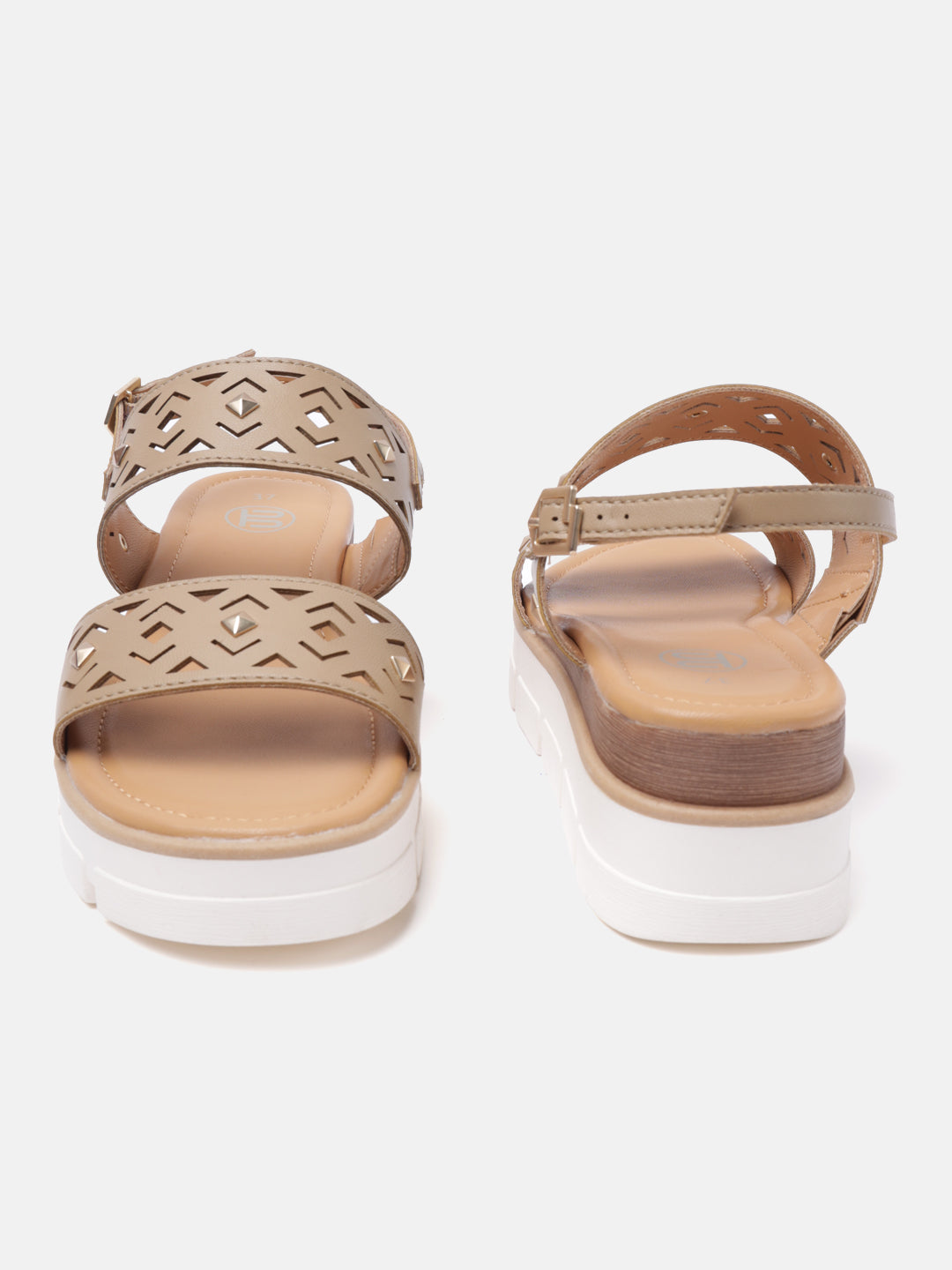 BAGATT Mariella Light Brown Back Strap Flatform sandals