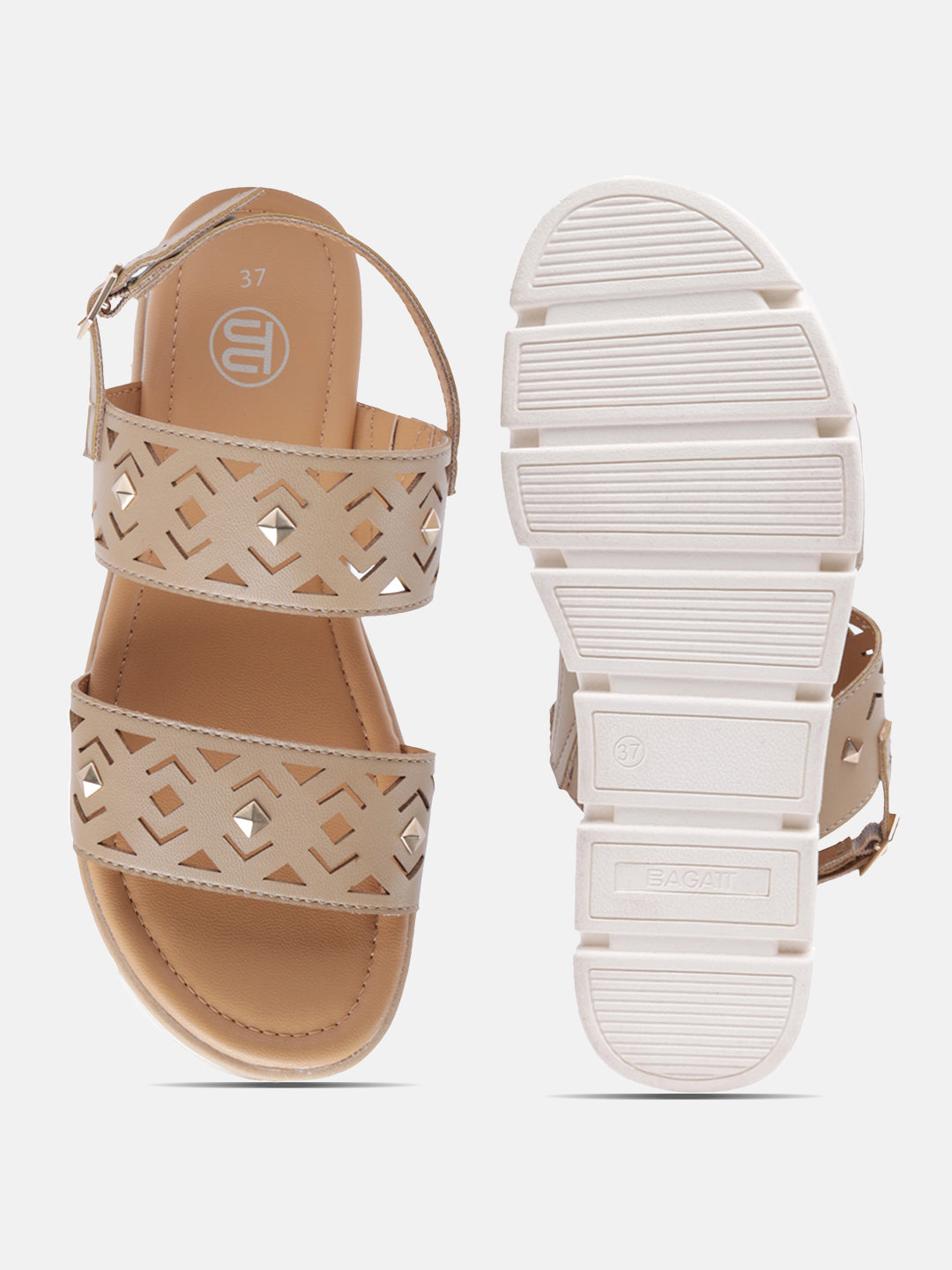 BAGATT Mariella Light Brown Back Strap Flatform sandals