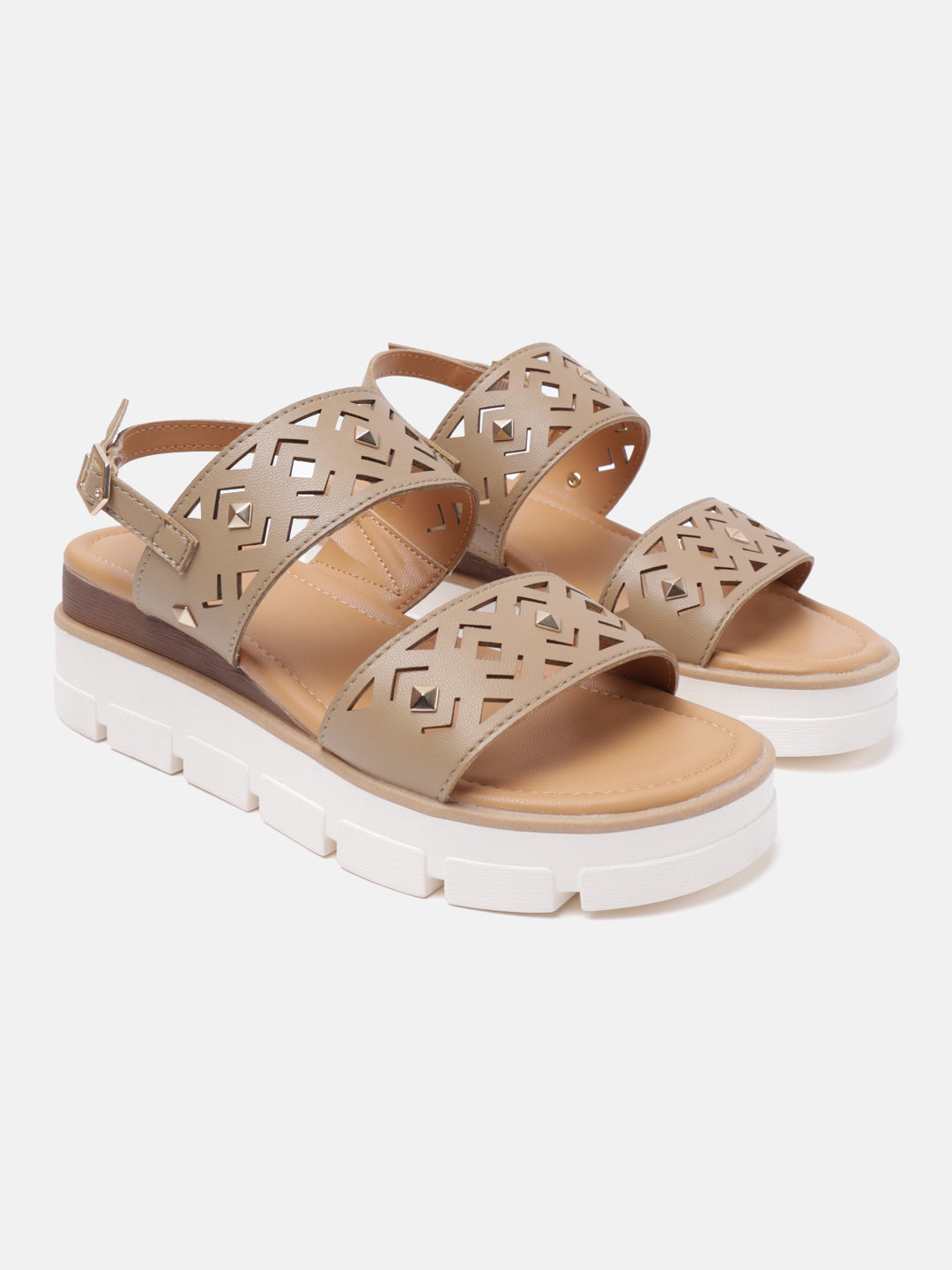 BAGATT Mariella Light Brown Back Strap Flatform sandals