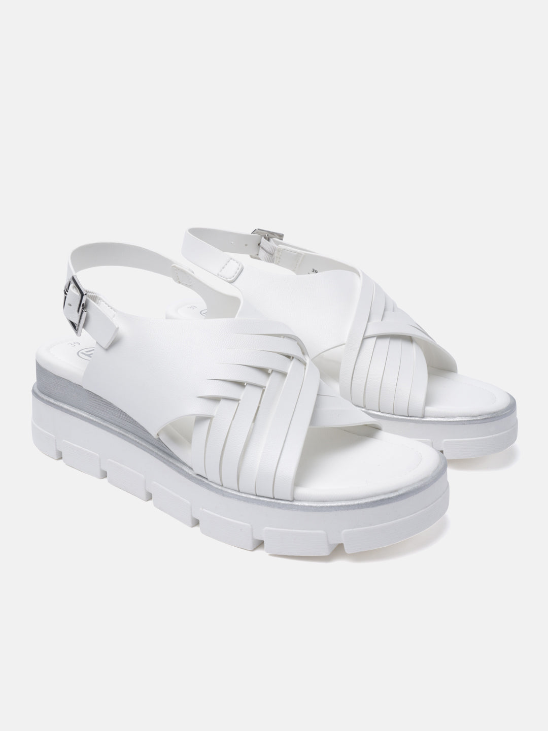 BAGATT Mariella White Back Strap Flatform sandals