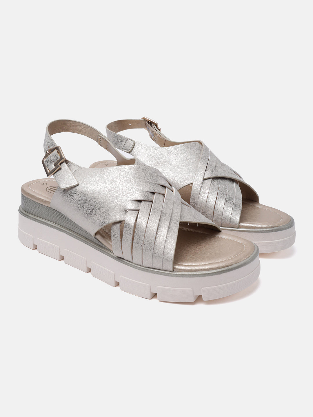 BAGATT Mariella Gold Back Strap Flatform sandals