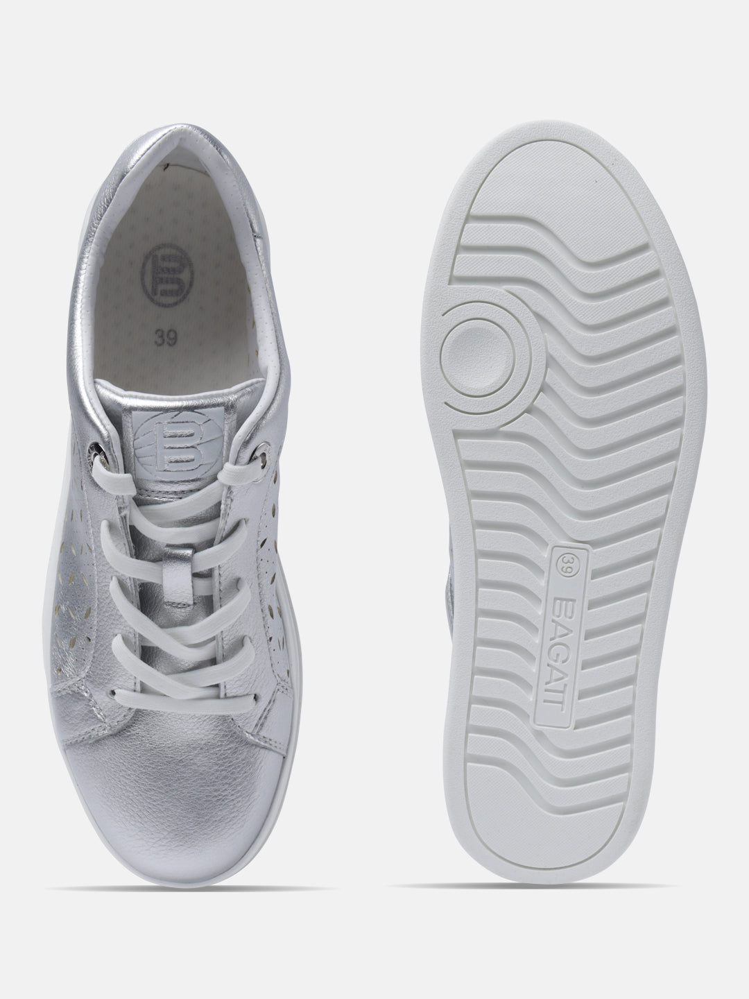 BAGATT Piper Evo Silver Mid Top Sneakers