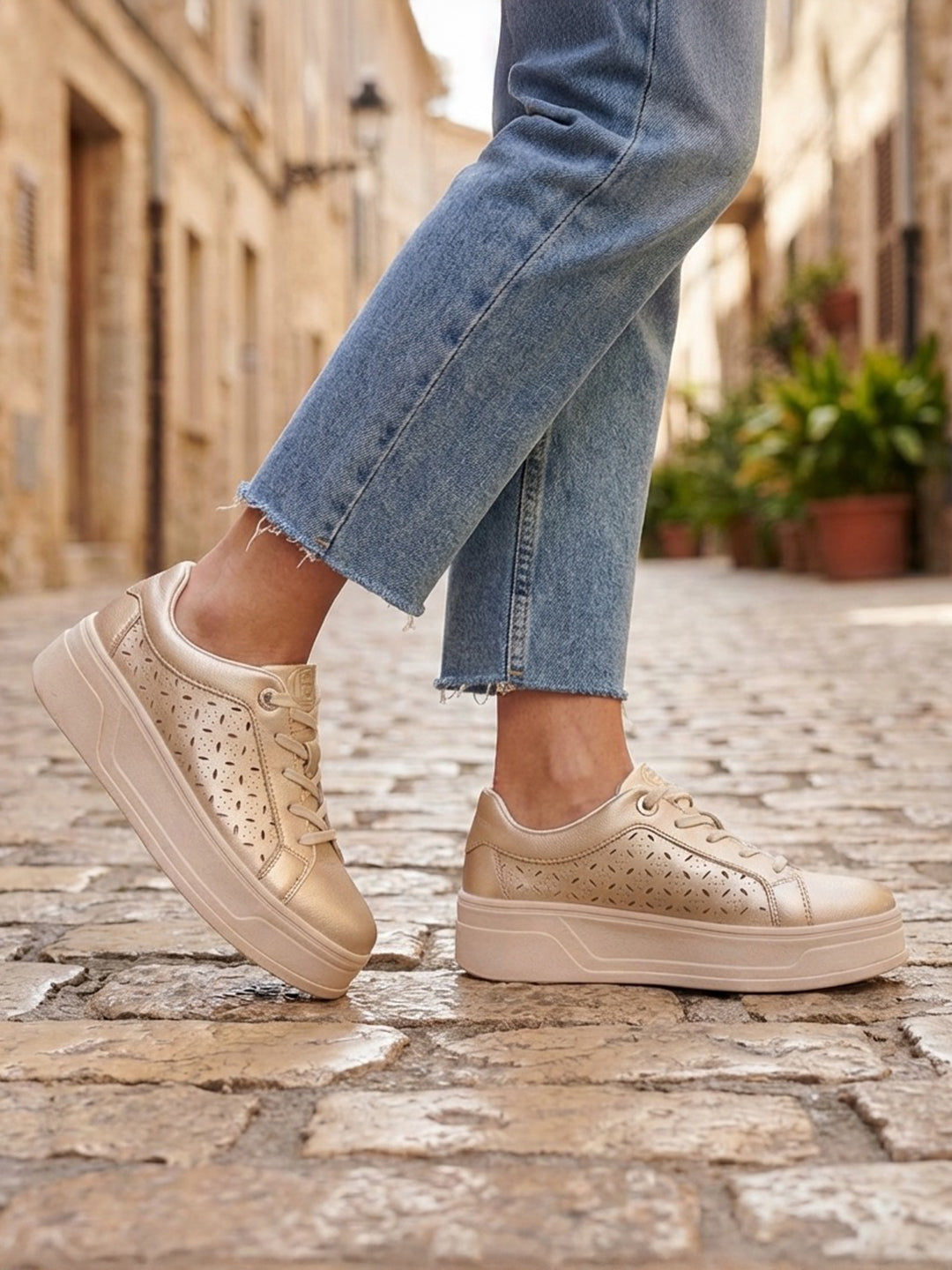 BAGATT Piper Evo Gold Mid Top Sneakers