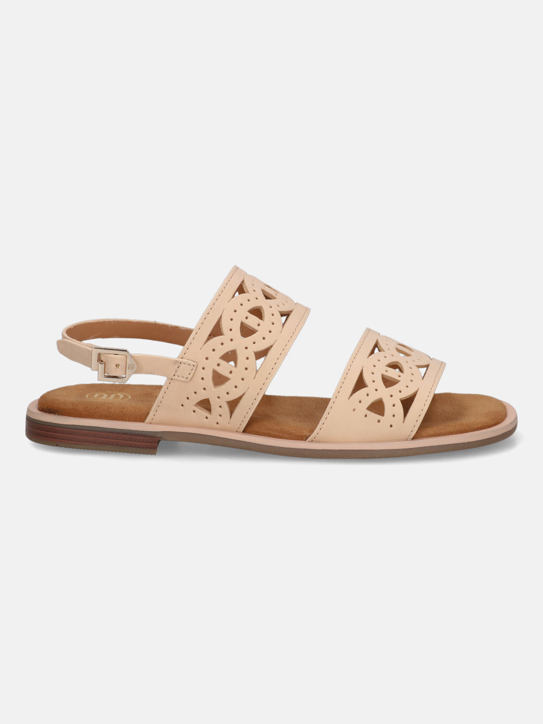 BAGATT Yasha Beige Premium Leather Back Strap Flat Sandals