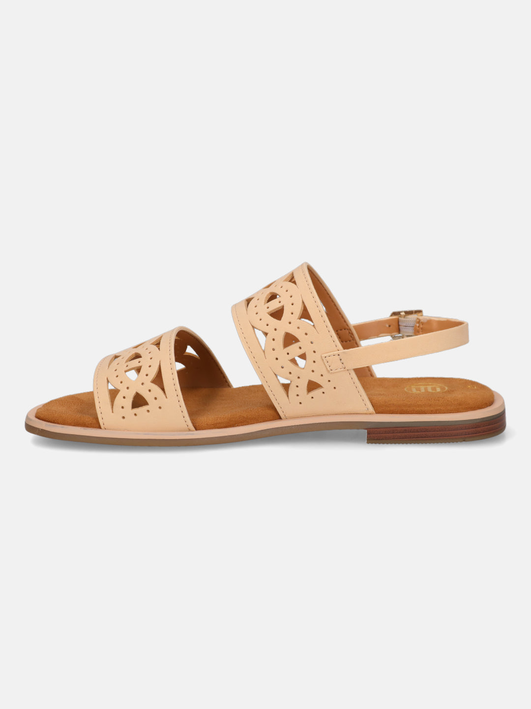 BAGATT Yasha Beige Premium Leather Back Strap Flat Sandals