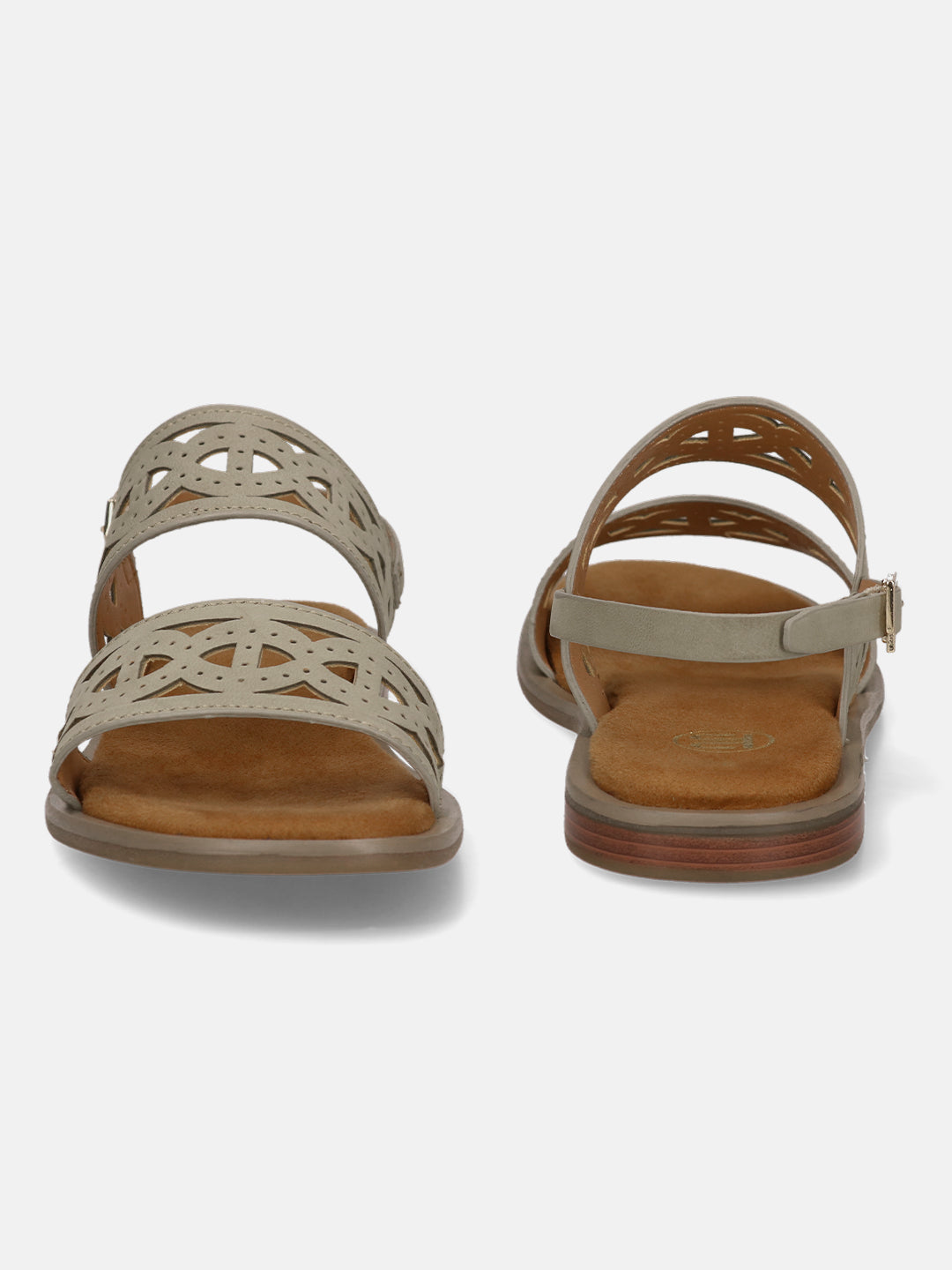 BAGATT Yasha Light Green Premium Leather Back Strap Flat sandals