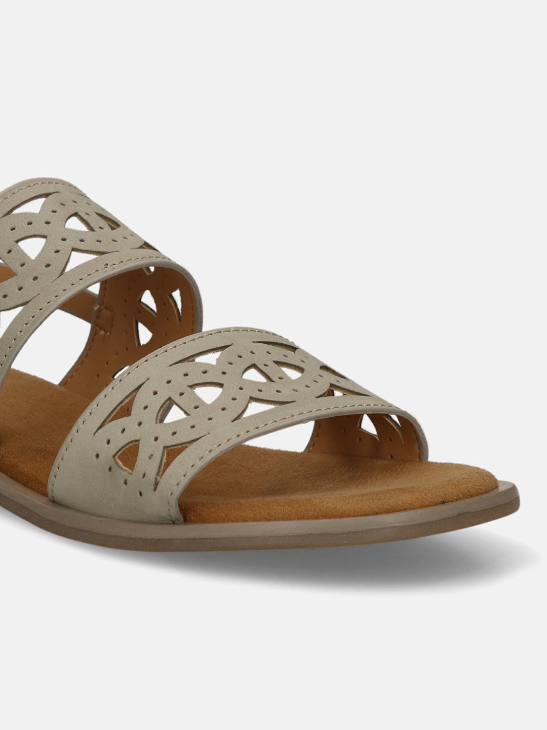 BAGATT Yasha Light Green Premium Leather Back Strap Flat sandals
