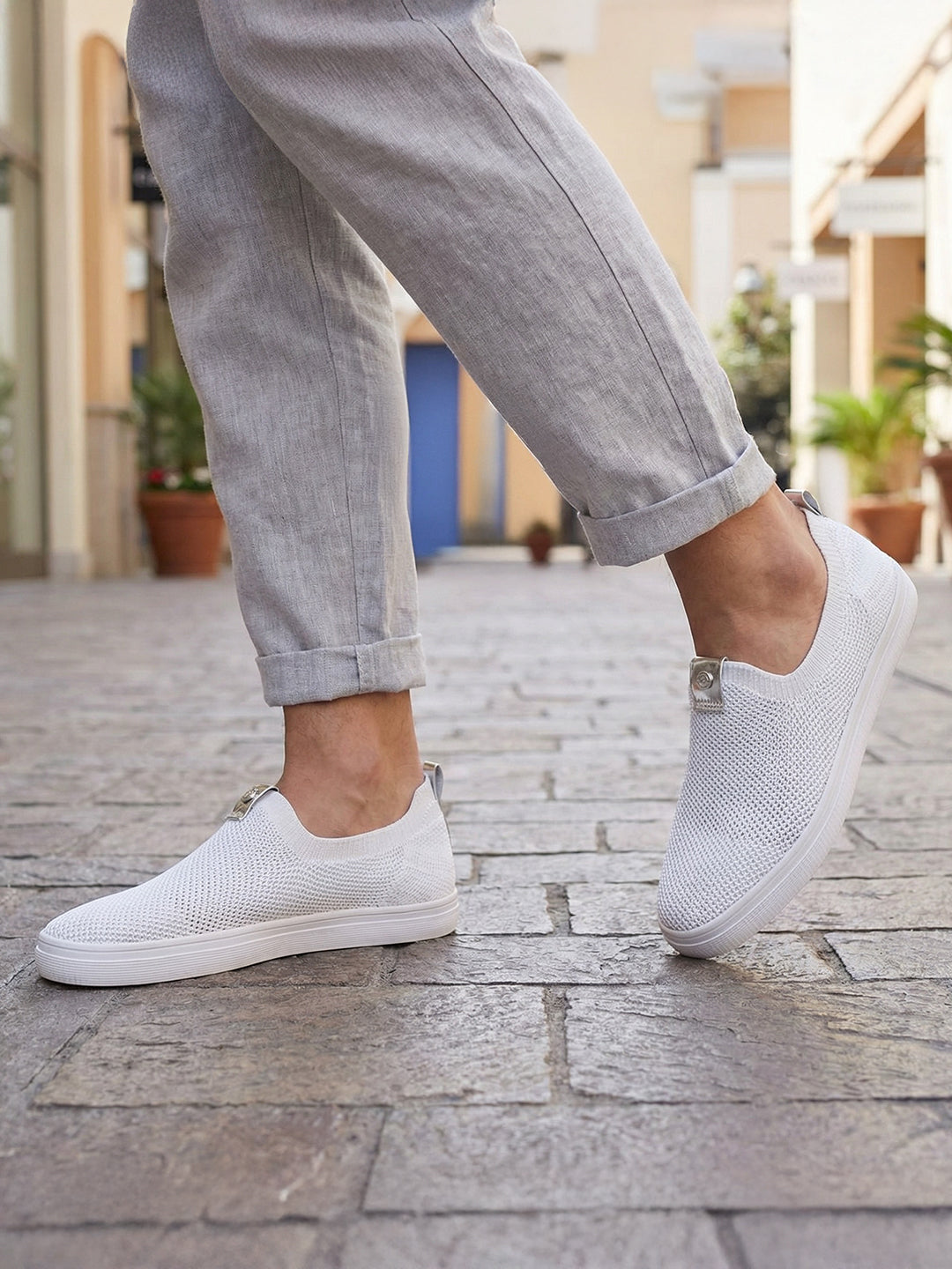 BAGATT Lali White Casuals Slip-Ons
