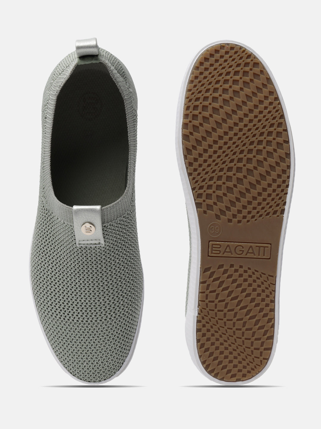 BAGATT Lali Light Green Casuals Slip-Ons