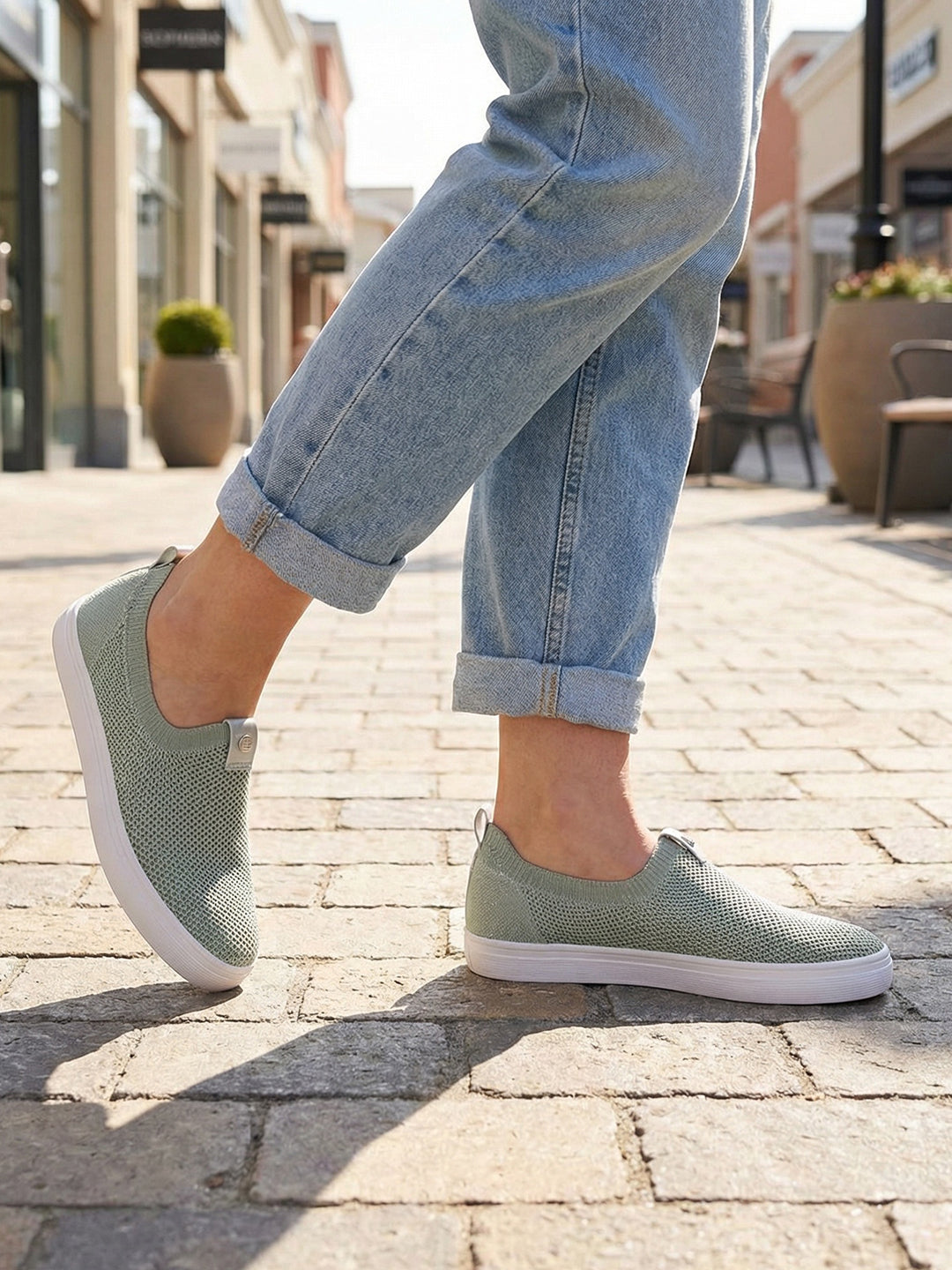 BAGATT Lali Light Green Casuals Slip-Ons