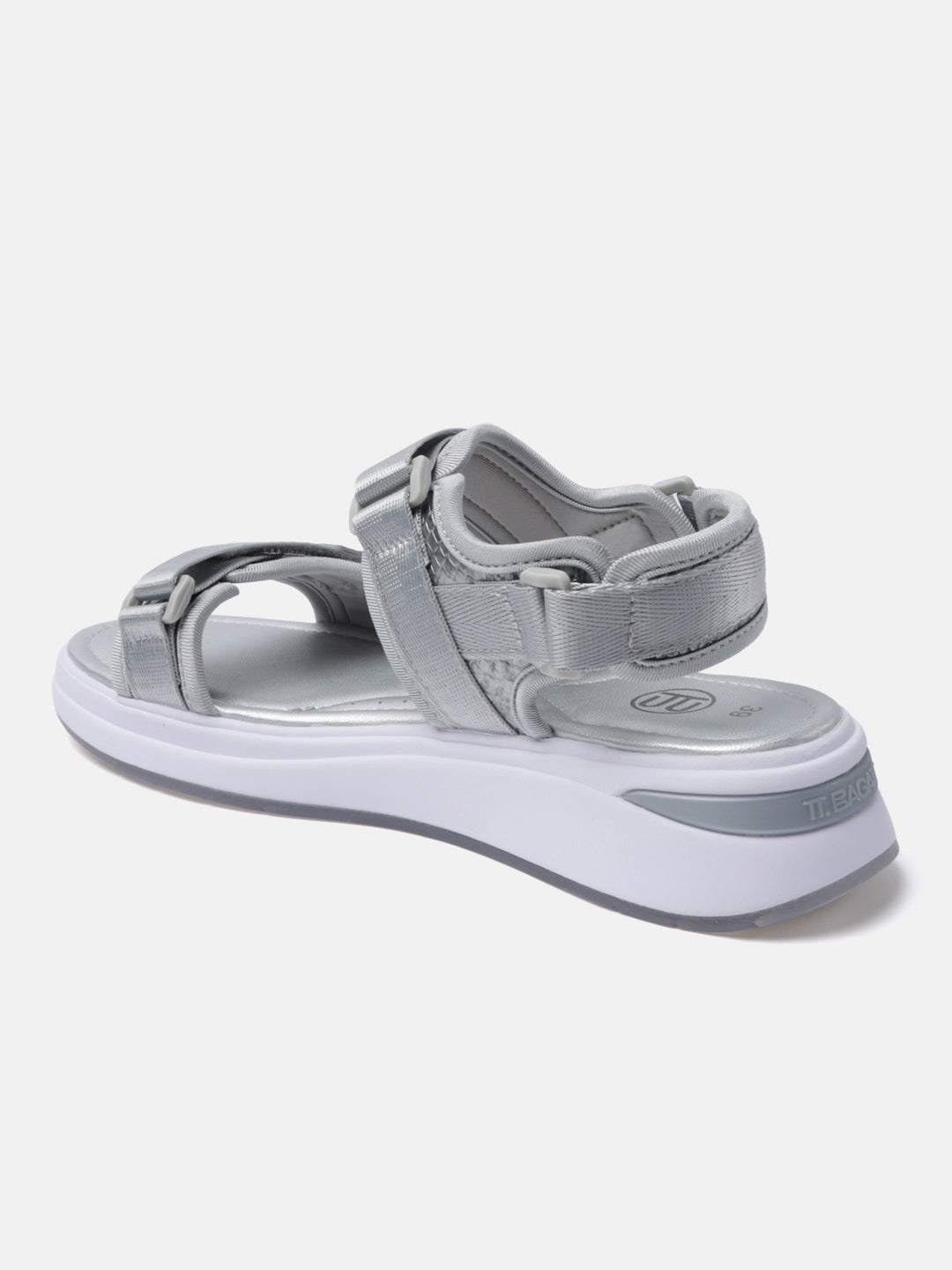 BAGATT Nira Silver Back Strap Flatform sandals