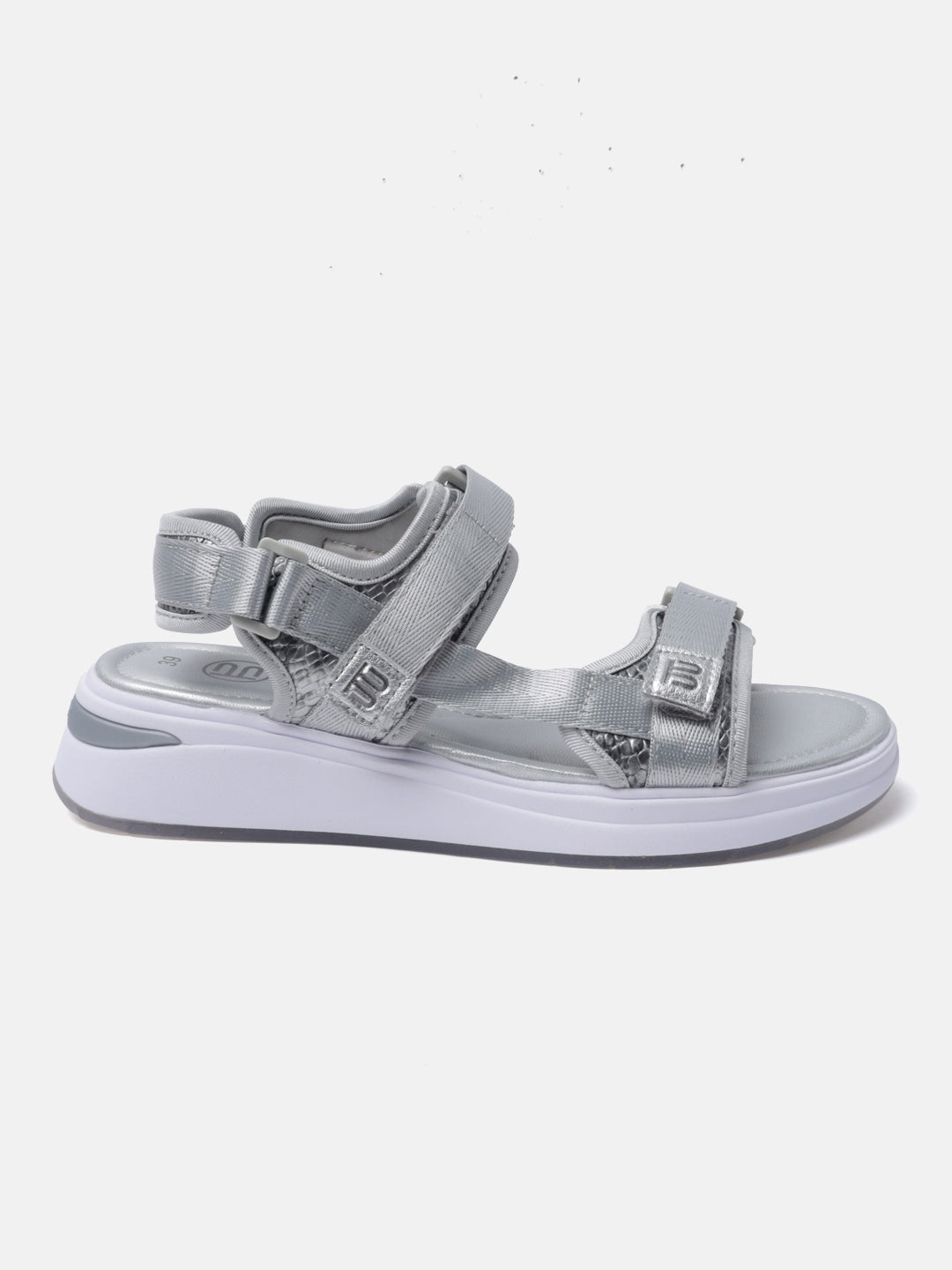 BAGATT Nira Silver Back Strap Flatform sandals