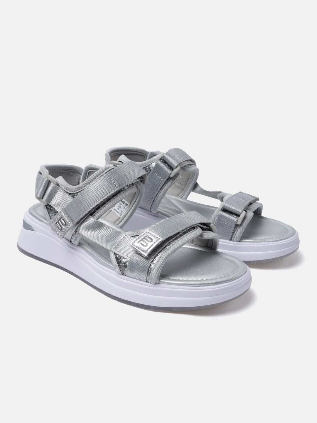 BAGATT Nira Silver Back Strap Flatform sandals