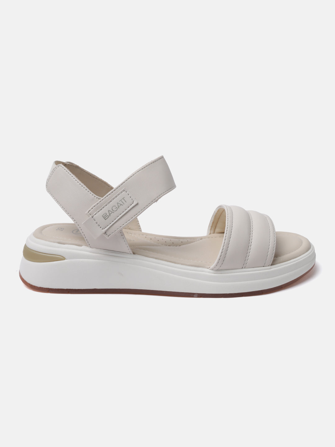 BAGATT Nira Beige Ankle strap Flatform sandals