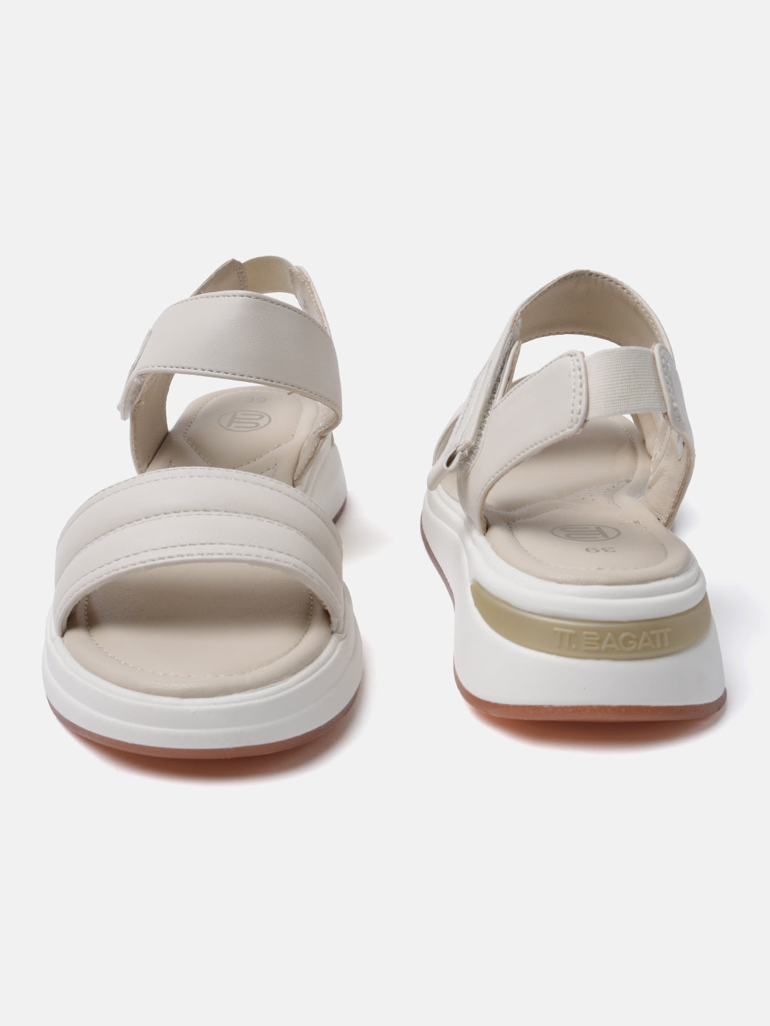 BAGATT Nira Beige Ankle strap Flatform sandals