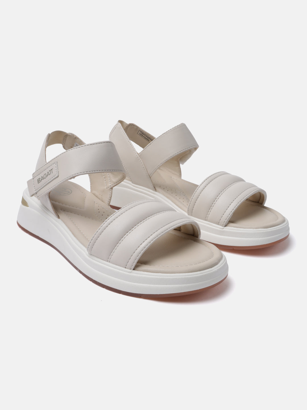 BAGATT Nira Beige Ankle strap Flatform sandals