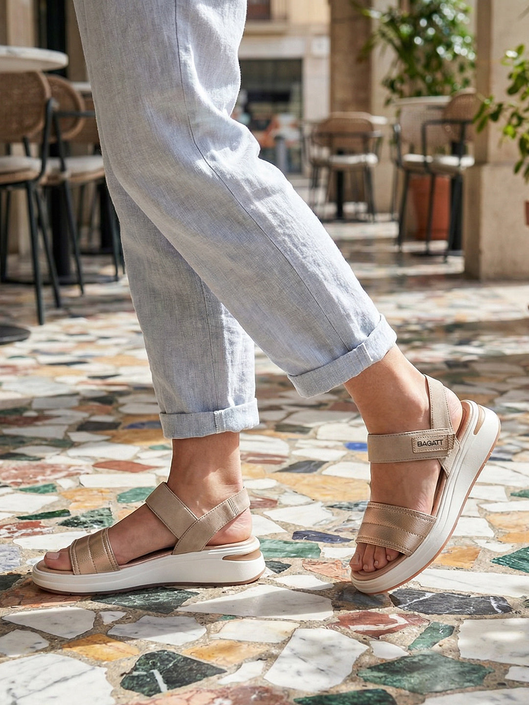 BAGATT Nira Rose Ankle strap Flatform sandals