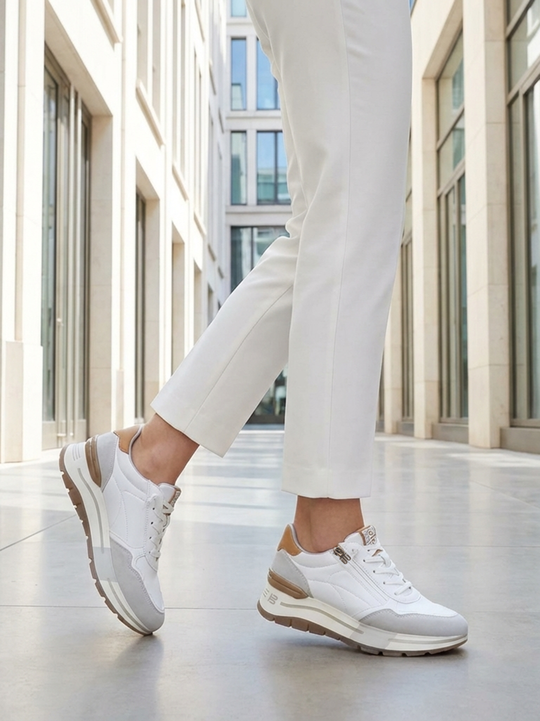 BAGATT Callisti Light Grey Mid Top Sneakers