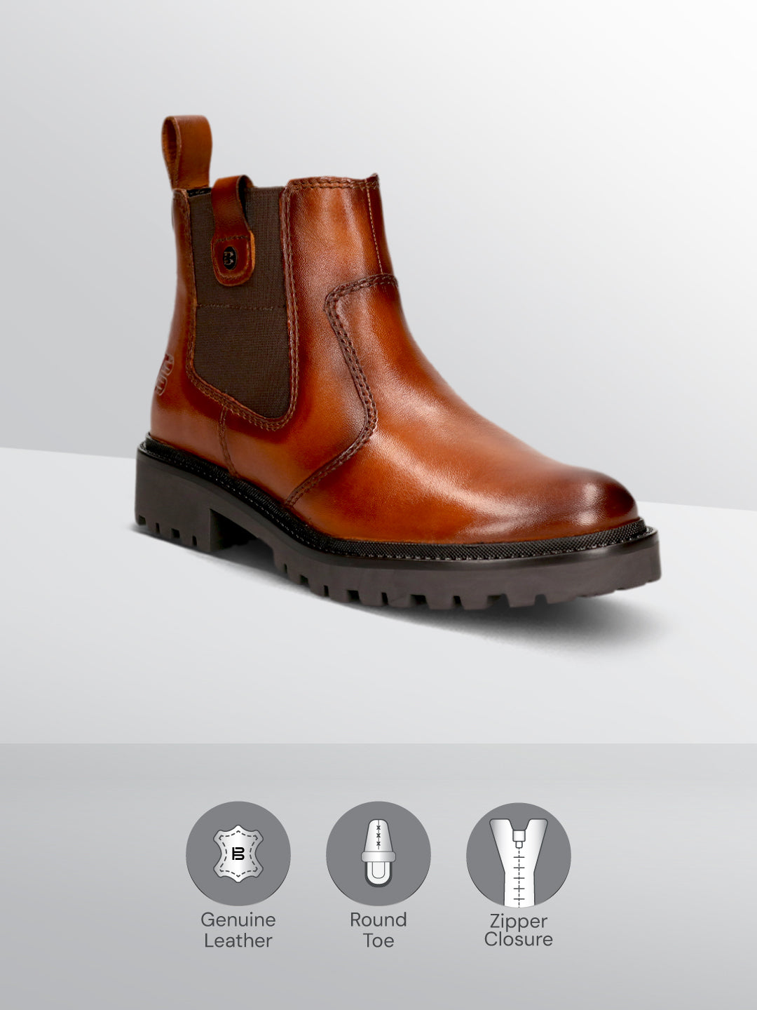 TT.BAGATT Rania Cognac Premium Leather Chelsea Boots