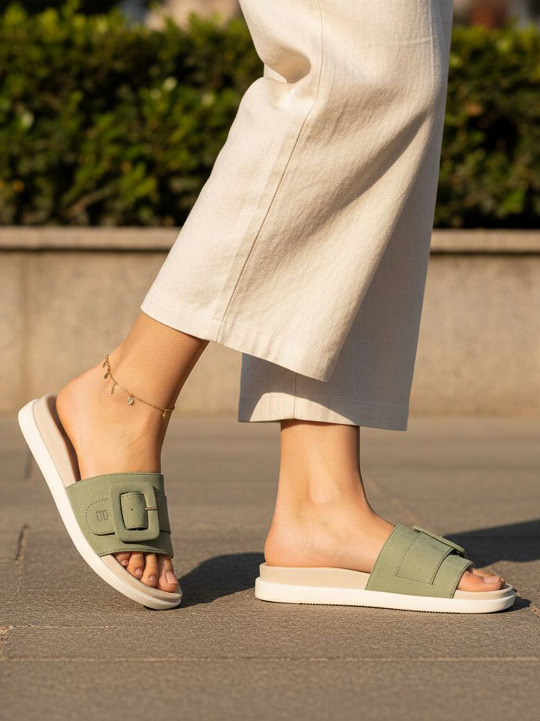 TT.BAGATT Becca green Flatform Sandals