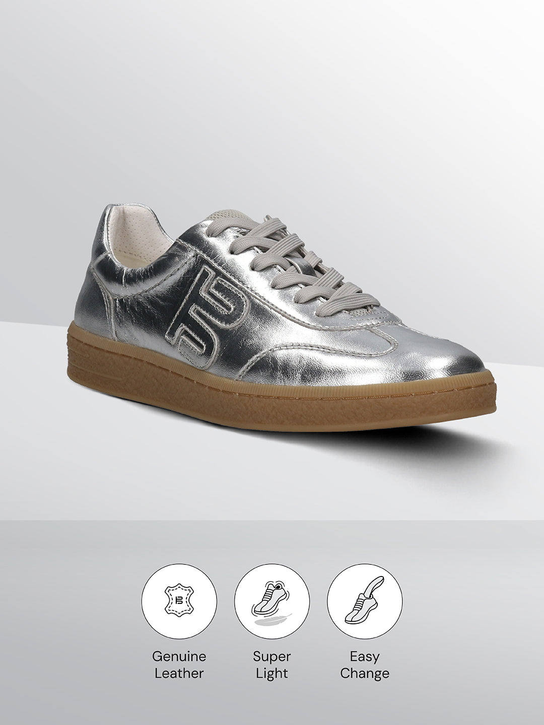 TT.BAGATT Staz silver Premium Leather Sneakers