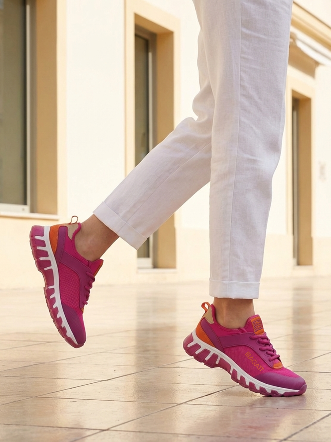 BAGATT Chi Pink Mid Top Sneakers