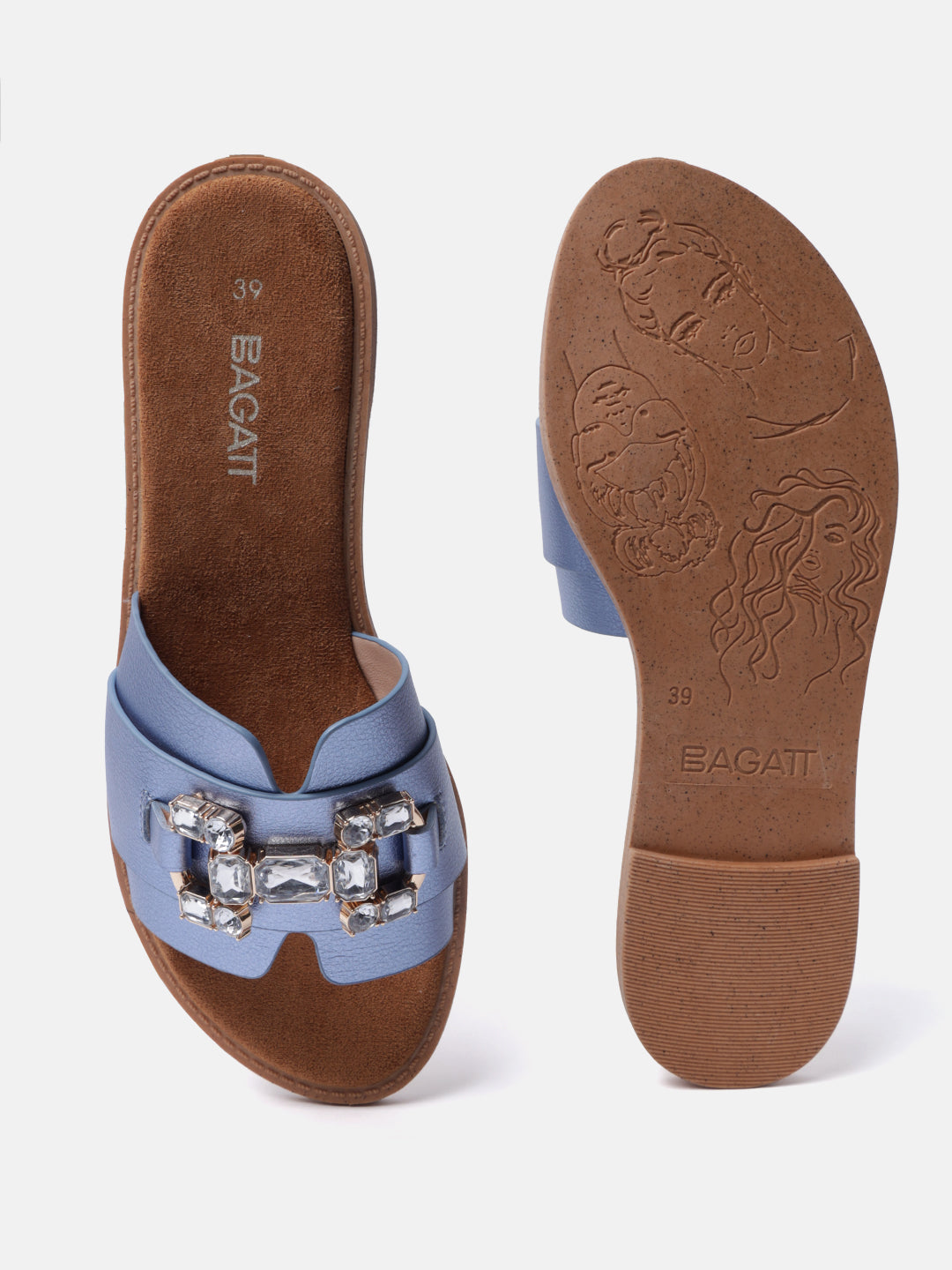 BAGATT Goldy Light Blue Flat sandals