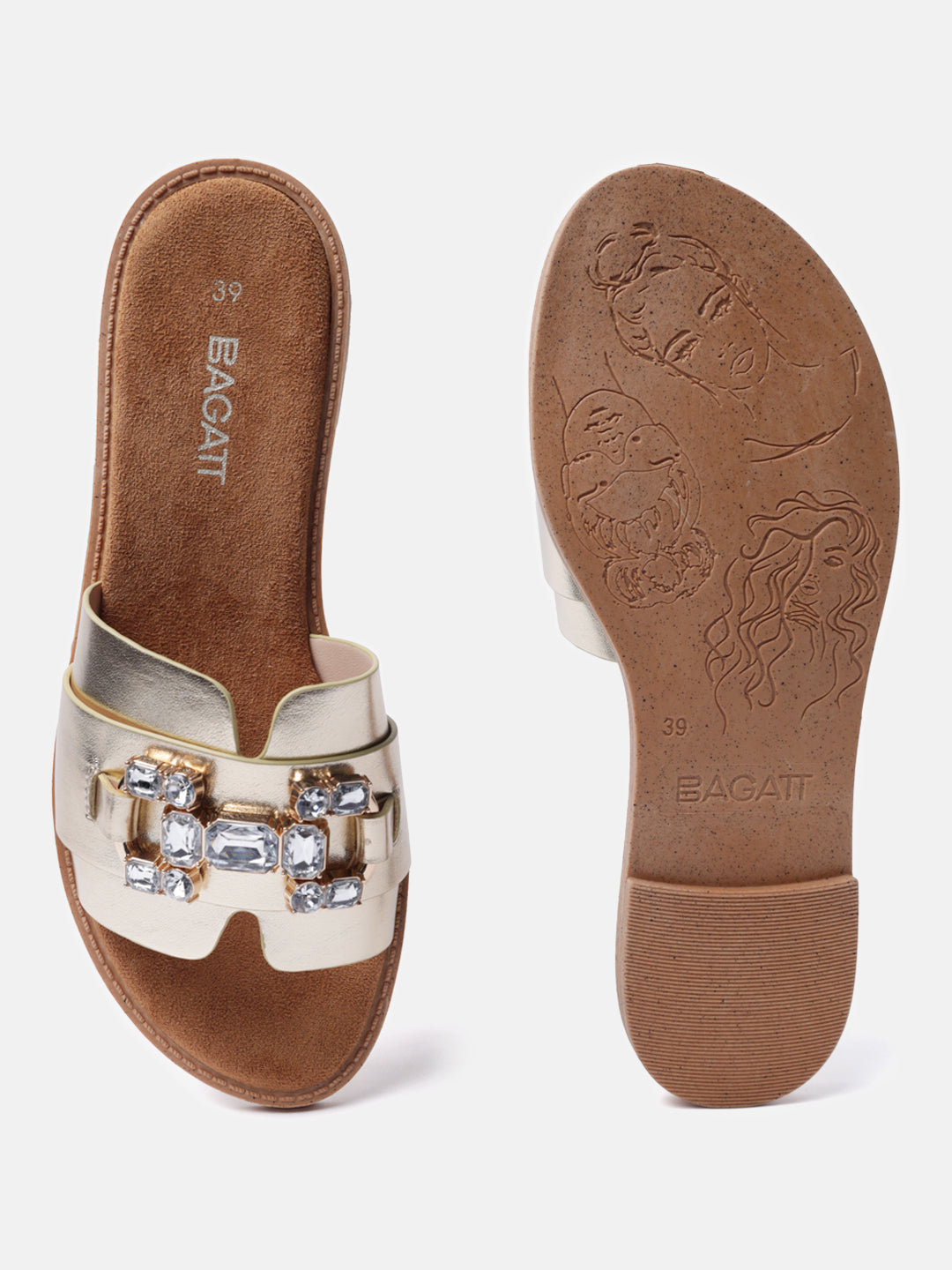 BAGATT Goldy Gold Flat sandals