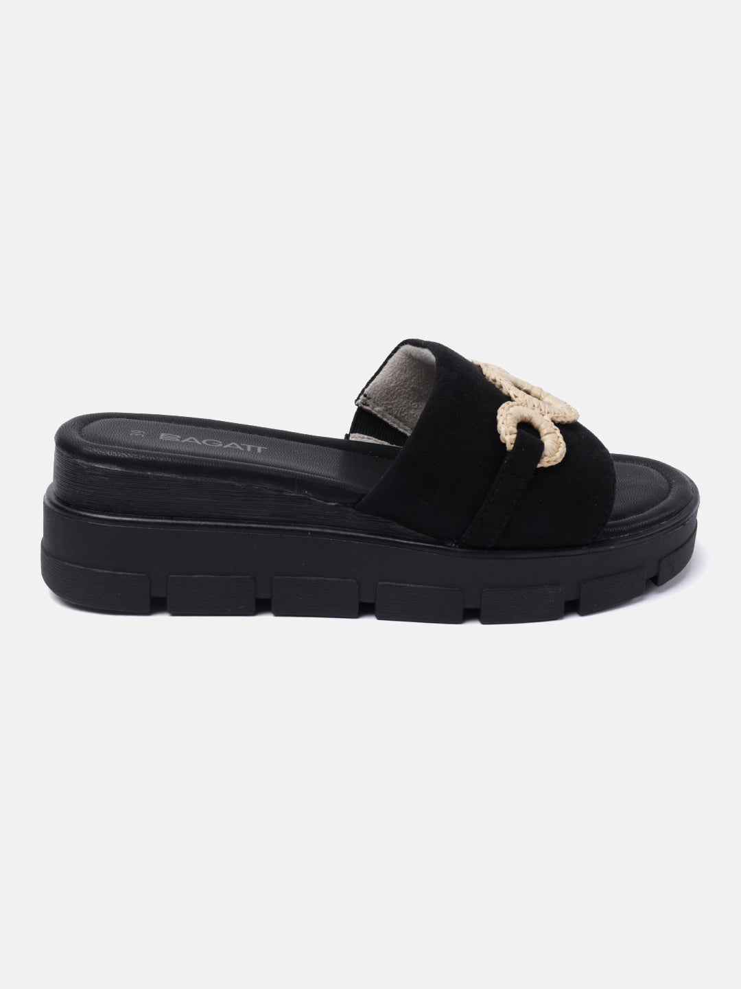 BAGATT Mariella Black Flatform Sandals