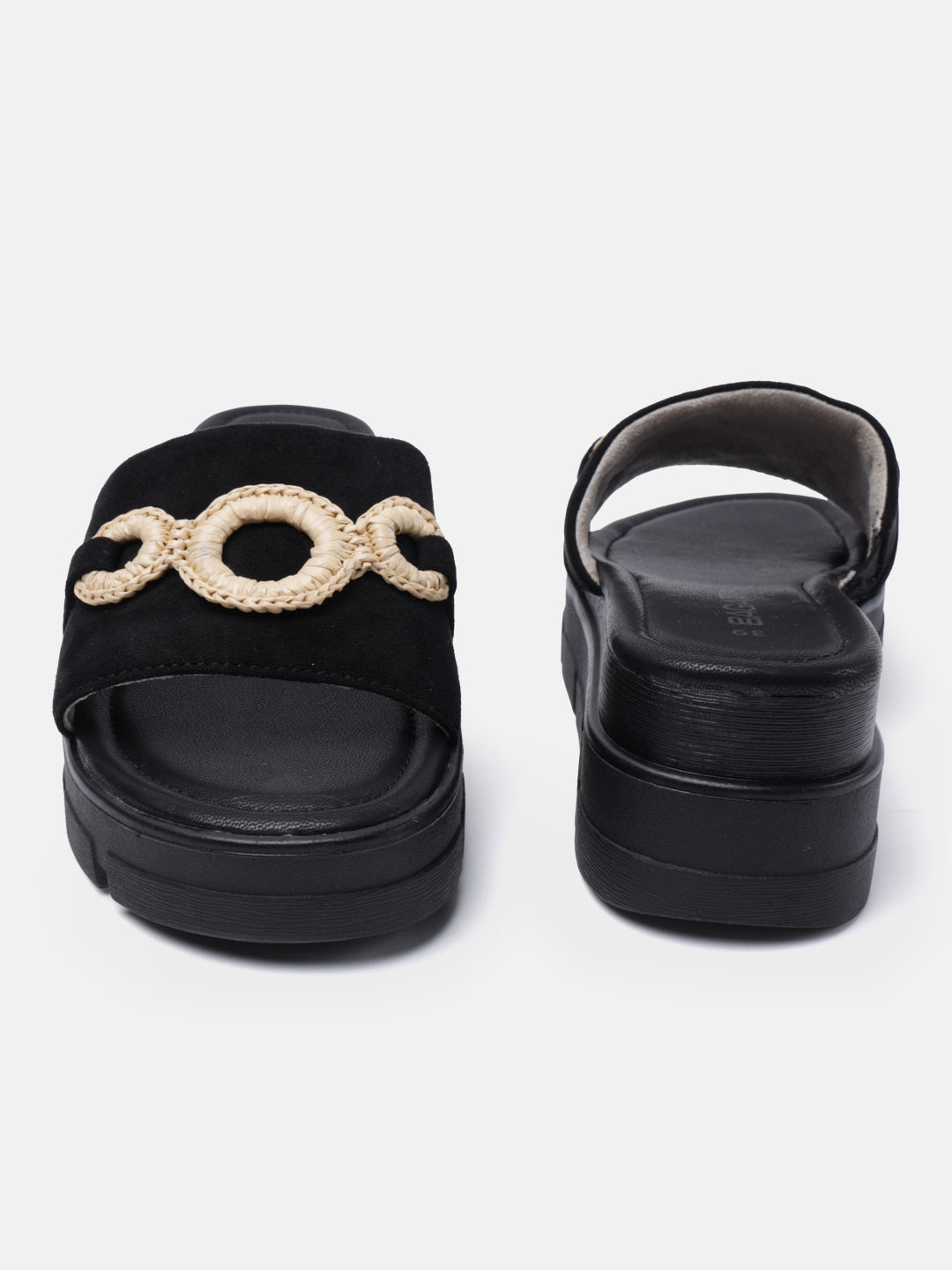 BAGATT Mariella Black Flatform Sandals