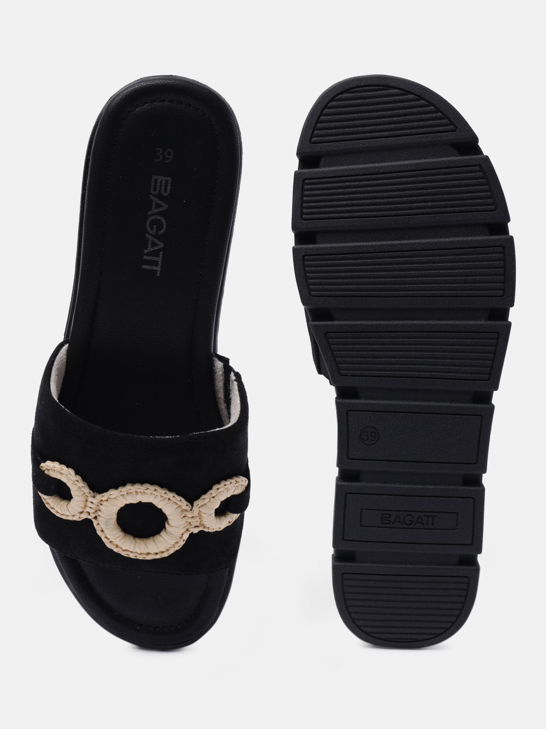 BAGATT Mariella Black Flatform Sandals