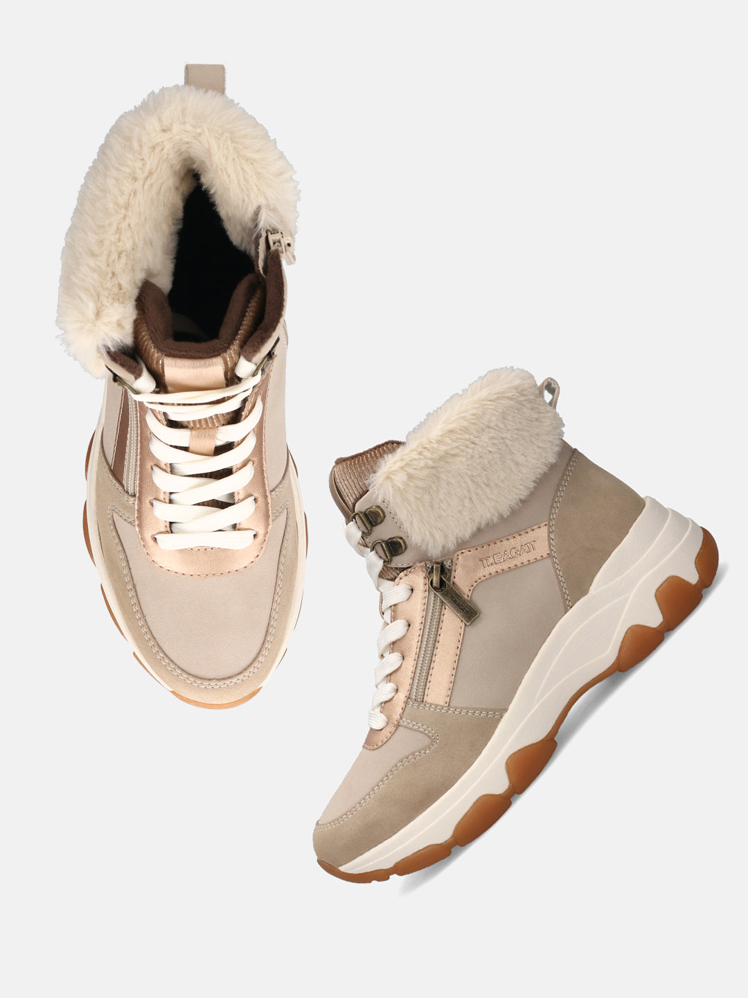 TT.BAGATT Yoko Revo Beige High Top Sneakers
