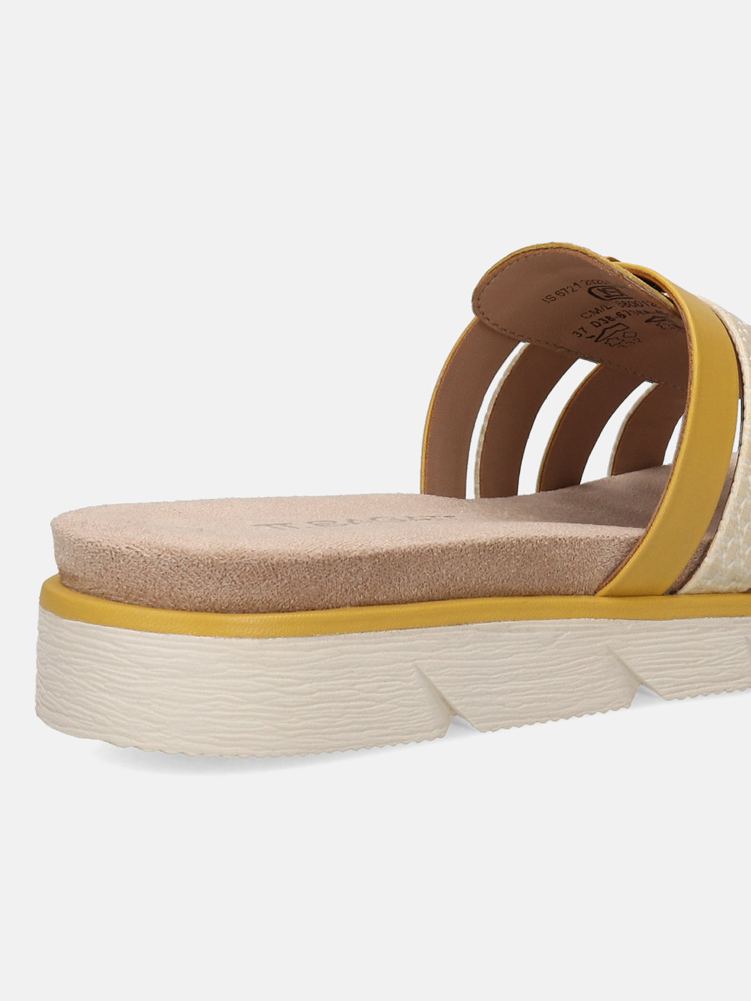 TT.BAGATT Kiko Yellow Premium Leather Mules Flatform Sandal