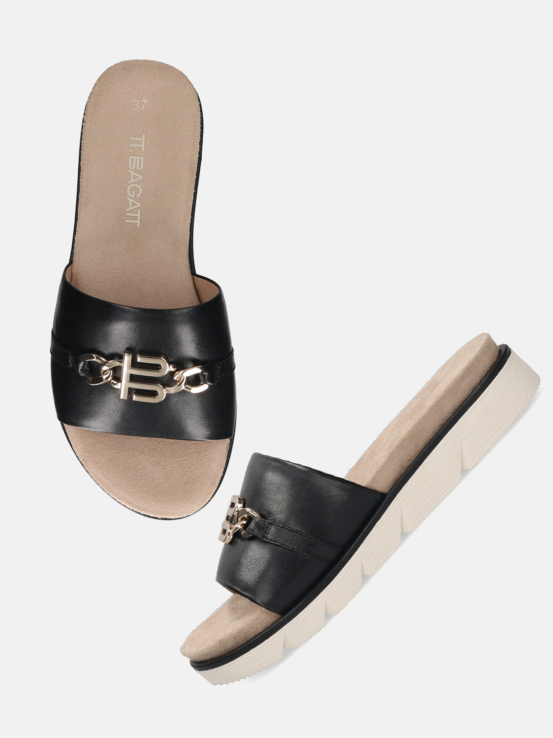 TT.BAGATT Kiko Black Premium Leather Mules