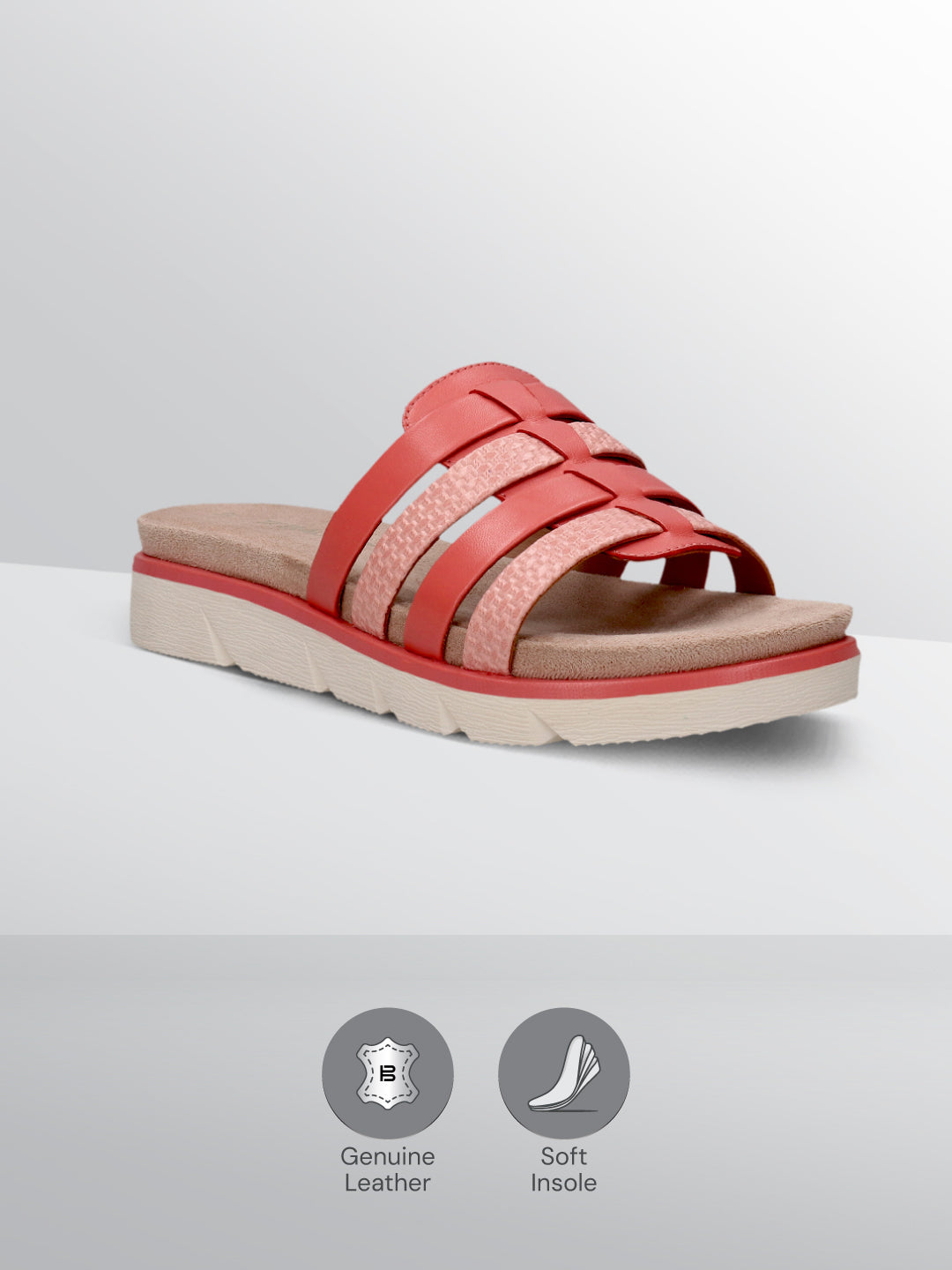TT.BAGATT Kiko Pink Premium Leather Mules Flatform Sandal