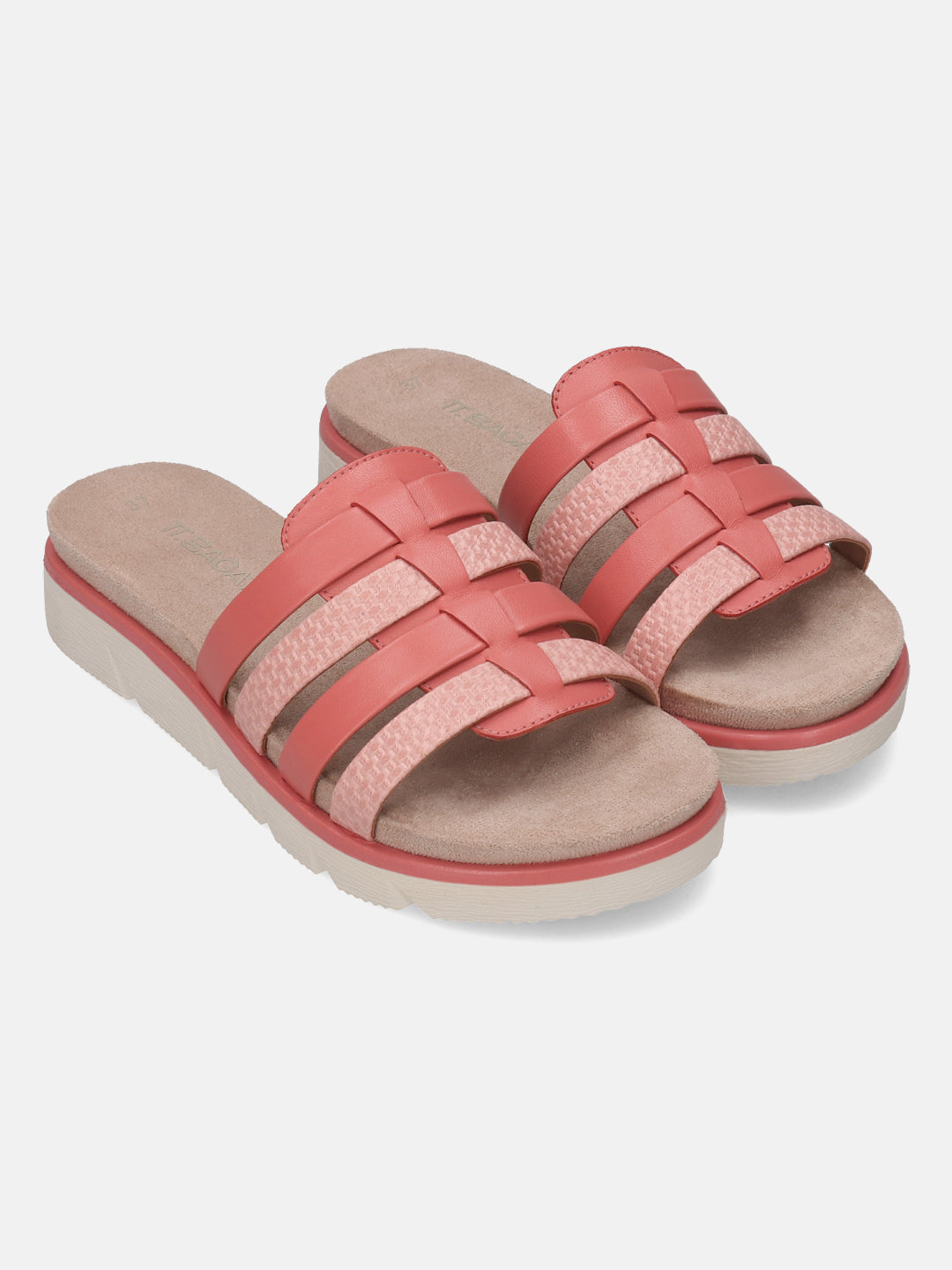 TT.BAGATT Kiko Pink Premium Leather Mules Flatform Sandal
