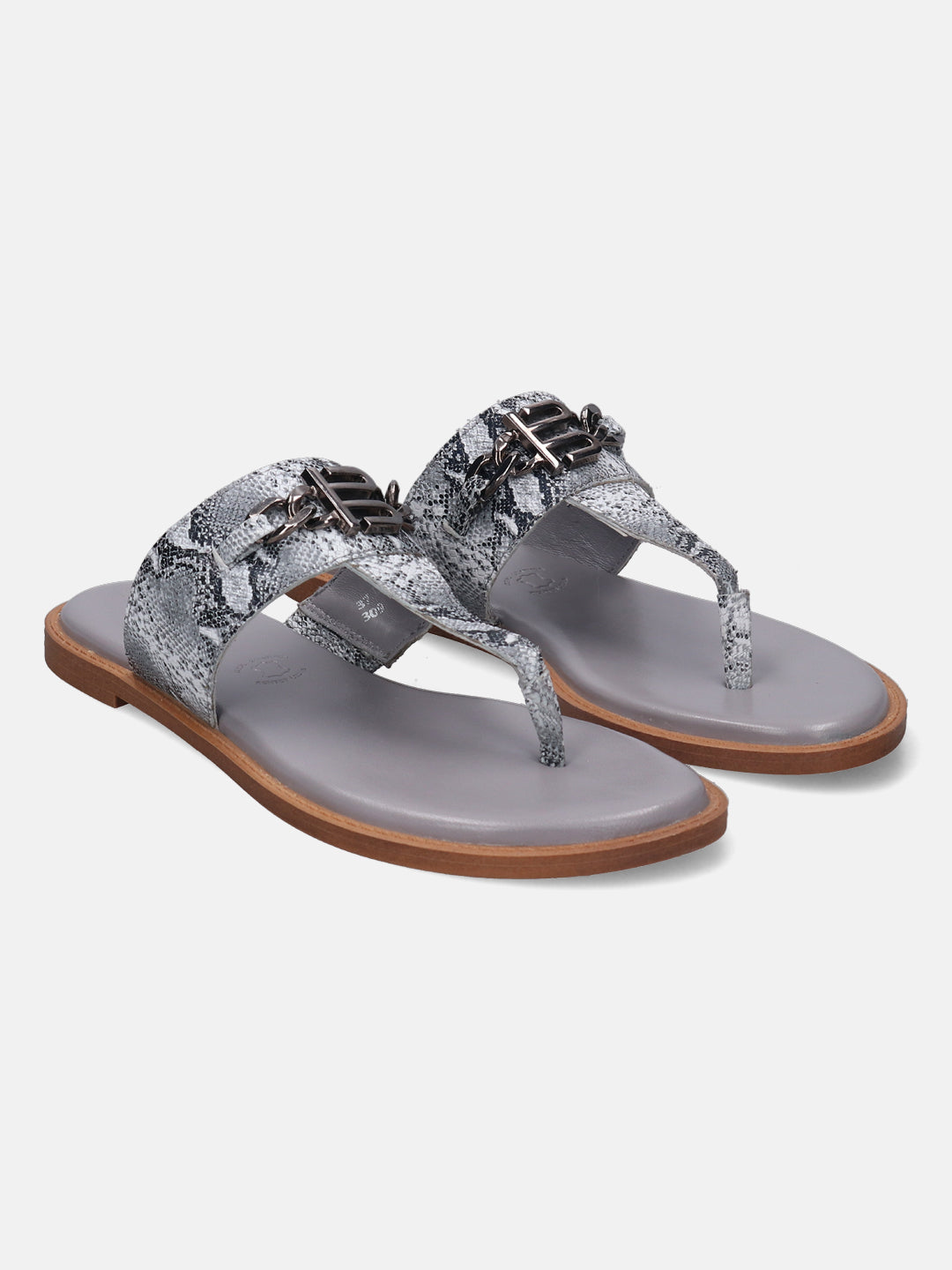 BAGATT Goldy Grey Premium Leather Thongs