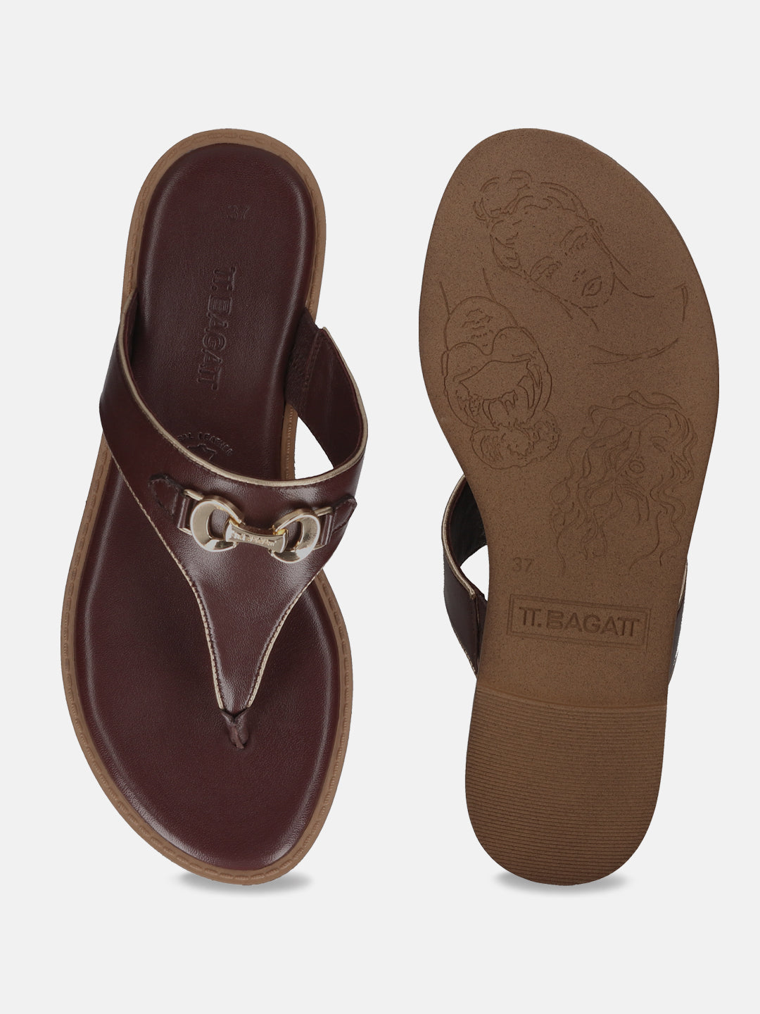 TT.BAGATT Goldy Dark Brown Premium Leather Thongs