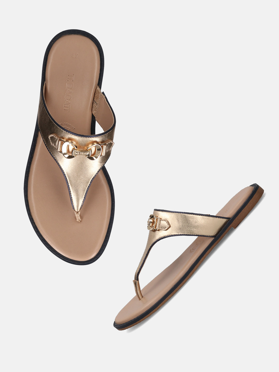 TT.BAGATT Goldy Gold Premium Leather Thongs