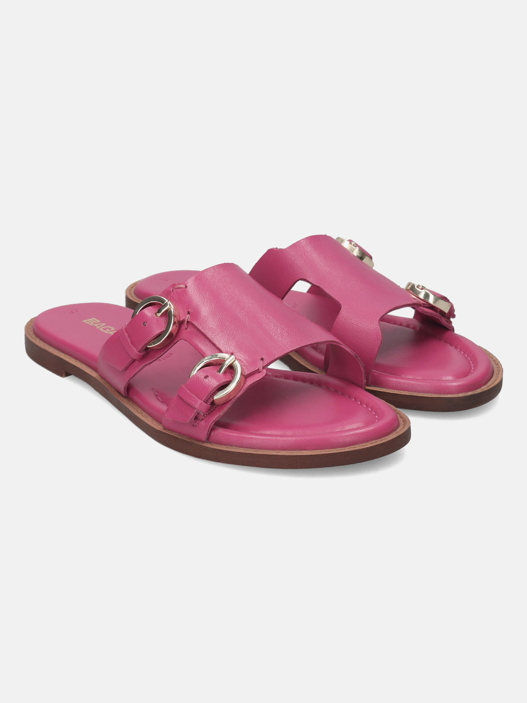 BAGATT Goldy Pink Premium Leather Flat sandals